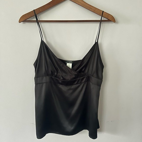 J. Crew Factory Tops - J.Crew 100% Silk Cami, Black, Side Zip, Size 8